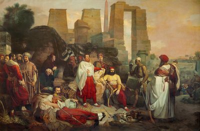 البعثة الأثرية الفرنسية التوسكانية إلى مصر (زيت على قماش) بواسطة جوزيبي أنجيلي