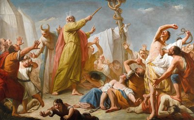موسى والثعبان النحاسي 1770. بواسطة جوزيبي أنجيلي