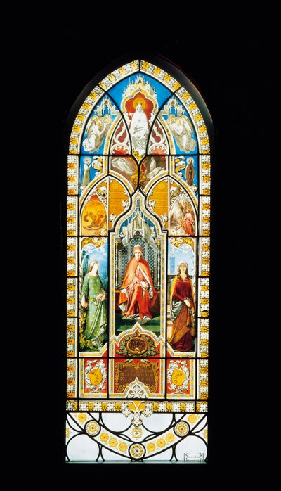 نافذة من الزجاج الملون مع Triumph of Dante بواسطة جوزيبي بيرتيني