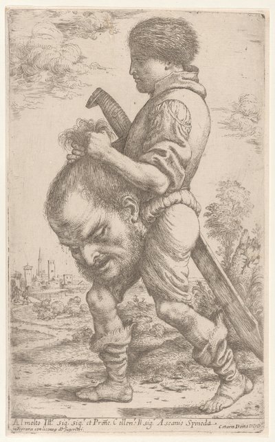 داود يحمل رأس جليات الذي يمسكه بشعره ، 1620 - 30. بواسطة جوزيبي كاليتي