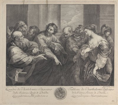 المسيح والمرأة في الزنا ، 1750-1757. بواسطة جوزيبي كاماتا