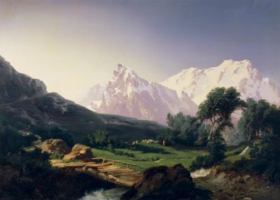 قمم جبال الألب ، وادي جريسوني ، بواسطة جوزيبي كامينو (1818-1890) بواسطة جوزيبي كامينو