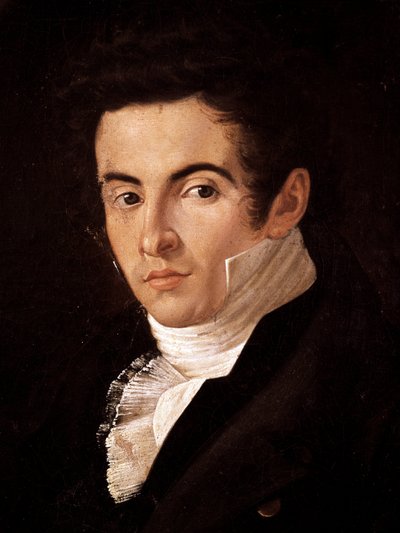 : صورة للمؤلف فينسينزو بيليني (1801-1835). لوحة جوزيبي كامارانو (1766-1850). نابولي ، المتحف الوطني لسان مارتينو (متحف سان مارتينو الوطني) بواسطة جوزيبي كامارانو