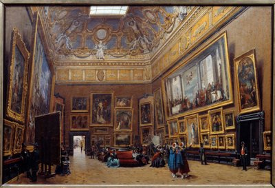 View of the Salon Square of the Musee du Louvre Painting by Giuseppe Castiglione (1829-1906) 1861 Sun. 0,69x1,03 m بواسطة جوزيبي كاستيليوني