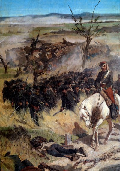 Detail of the Italian camp, from The battle of Magenta in 1859 (oil on canvas بواسطة جوزيبي فاتوري