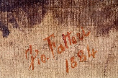 Self-portrait at the age of 59, detail of the signature (oil on canvas بواسطة جوزيبي فاتوري