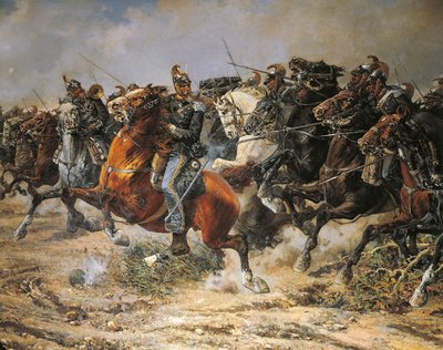 حرب الاستقلال الثالثة ، المسؤول عن سلاح الفرسان في جنوة في Custoza ، 24 يونيو 1866 ، رسمها جوزيبي غاباني بواسطة جوزيبي جاباني