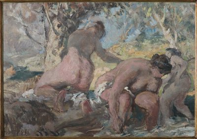 السباحون (زيت على خشب رقائقي) بواسطة جوزيبي جرازيوسي