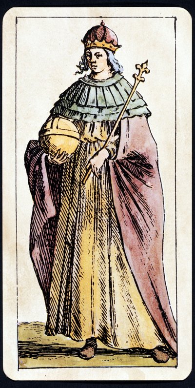 تم تصوير Papesse Jeanne في لعبة مخطوطة Tarot بواسطة CMMitelli بواسطة جوزيبي ماريا ميتيللي