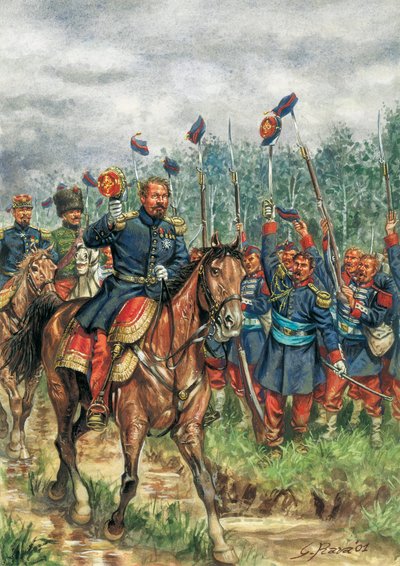 نابليون الثالث (1808-1873) حصان في استقبال جيشه (رسم) بواسطة جوزيبي رافا