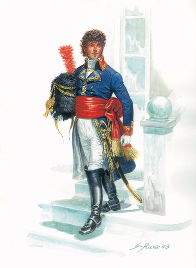 بورتريه على المقعد لجواكيم مورات (1767-1815) عسكري شاب - بورتريه للشاب جواكيم مورات - رسم توضيحي لجوزيبي رافا بواسطة جوزيبي رافا