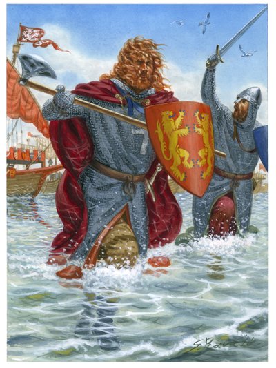 الحملة الصليبية الثالثة: ريتشارد الأول ملك إنجلترا، المعروف بقلب الأسد (1157-1199) أثناء هجومه على القديس جان دي عكا (1191) (رسم توضيحي) بواسطة جوزيبي رافا