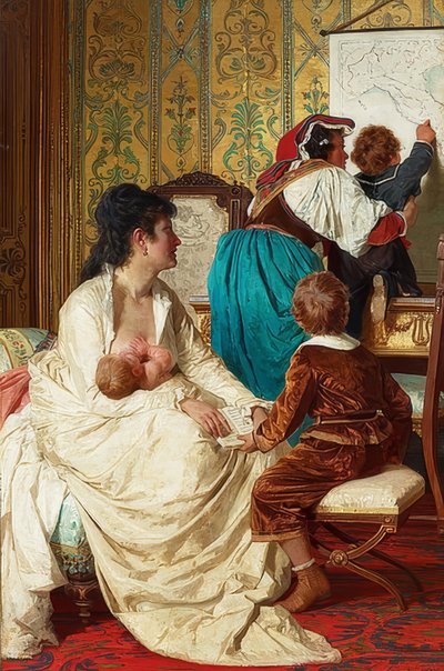 أفراح أم جيدة (Le gioie della buona mamma). 1877 بواسطة جوزيبي شيوتي