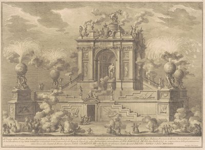 The Prima Macchina للصين عام 1767: قوس النصر مع Farnese Hercules بواسطة جوزيبي فاسي ، بعد جوزيبي بالازي ، بعد باولو بوسي