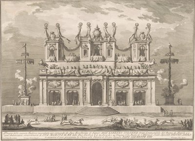 The Seconda Macchina للصين عام 1765: مبنى مزين بأعمدة Cockaigne بواسطة جوزيبي فاسي ، بعد جوزيبي بالازي ، بعد باولو بوسي