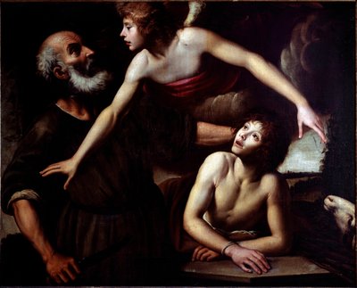 تضحية إسحاق الملاك أوقف يد إبراهيم (تضحية إسحاق) لوحة جوزيبي فيرميليو (1585-1635) جينات القرن السابع عشر ، موسي دي سترادا نوفا (قصر بيانكو سابقًا) بواسطة جوزيبي فيرميجليو