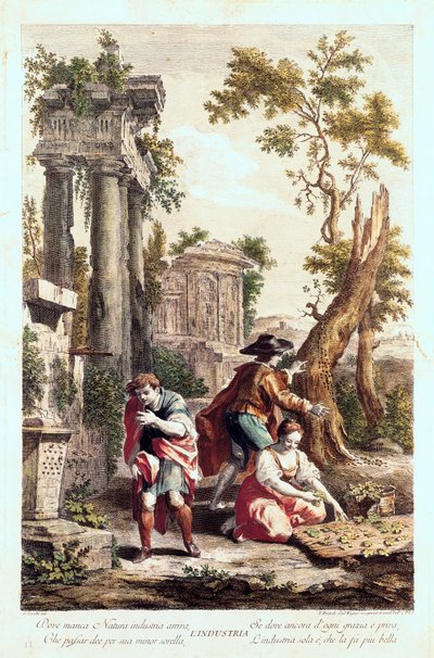 التمثيل المجازي للصناعة. رسم جوزيبي زوتشي (1711-1767) القرن الثامن عشر. بواسطة جوزيبي زوتشي