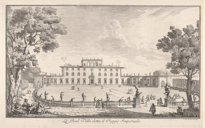 الفيلا الملكية تسمى Poggio Imperiale تسمى الفيلا الحقيقية Poggio Imperiale ، 1744. بواسطة جوزيبي زوتشي