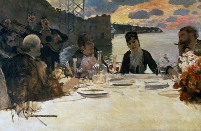 Lunch at Posillipo, c.1879 (oil on canvas) بواسطة جوزيبي أو جوزيف دي نيتيس