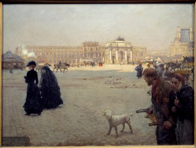 أطلال Place du Carrousel لنهر التويلري عام 1882. جدول يمثل منظرًا لباريس. لوحة جوزيبي نيتيس (1846 - 1884) بواسطة جوزيبي أو جوزيف دي نيتيس