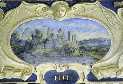 Elci ، من سلسلة من الخراطيش التي تصور صور المساكن التي يملكها Conte Pannochieschi d'Elci (في الهواء الطلق) بواسطة جيوستو يوتنس