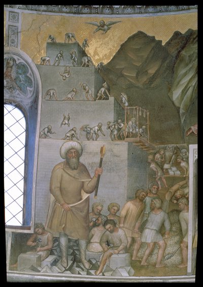 بناء برج بابل ، 1360-1370 بواسطة Giusto di Giovanni de Menabuoi