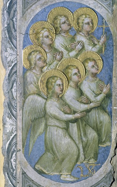 الملائكة السبعة في نهاية العالم تستقبل القوارير السبع ، 1360-70 بواسطة Giusto di Giovanni de Menabuoi
