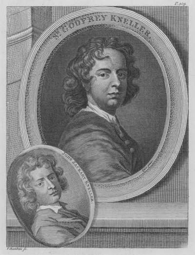 السير Godfrey Kneller و John Zacharias Kneller ، فنانون ألمان نشطون في إنجلترا (نقش) بواسطة Godfrey (بعد) Kneller