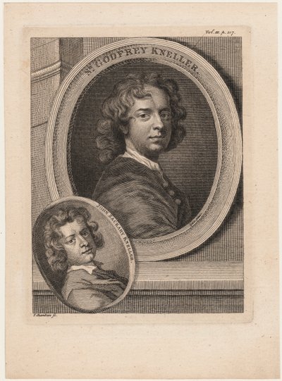 جودفري نيلر ، من "الحكايات للرسم" بقلم هوراس والبول ، نقش توماس شامبارز (1724-1789) ، ج .1770 بواسطة غودفري كنيلر