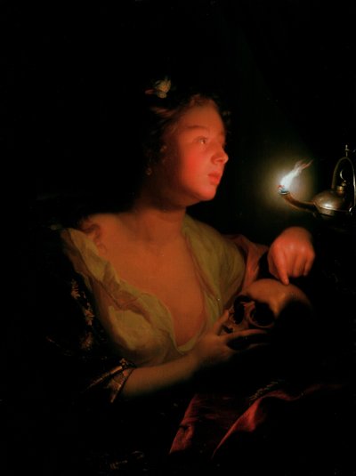 Mary Magdalene Grieving (زيت على لوح بلوط) بواسطة جودفريد شالكين