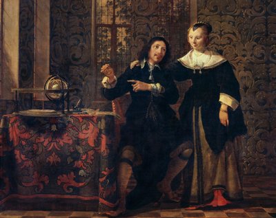 الفلكي وزوجته ، لوحة رسمها جونزاليس كوك (1614 كاليفورنيا - 1684) ، زيت على لوحة ، 405 × 505 سم بواسطة جونزاليس كوكيس