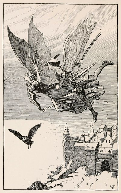 رفيق السفر طار خلفها ، من Fairy Tales من Hans Anderson ، حانة 1919. بواسطة جوردون براون