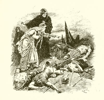الملكة إديث تجد جثة هارولد بعد معركة هاستينغز بواسطة Gordon Frederick Browne