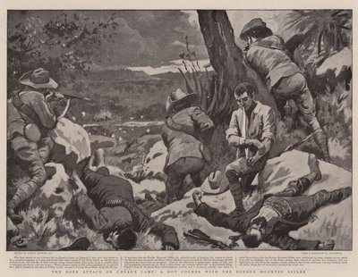 هجوم البوير على معسكر قيصر ، ركن ساخن مع بنادق مثبتة على الحدود بواسطة Gordon Frederick Browne