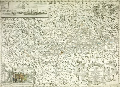 خريطة النمسا وتشيكوسلوفاكيا ، 1718 بواسطة جوتفريد بفانتز