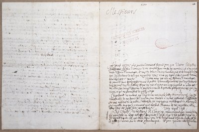 الصفحة الأولى لرسالة كتبها ليبنيز حول قبوله في أكاديمية العلوم بباريس ، 8 فبراير 1700 بواسطة جوتفريد فيلهلم ليبنيز