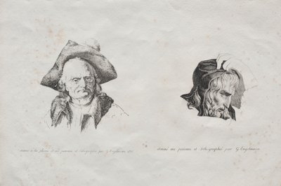 مجموعة من المقالات الحجرية: رأسان ، 1816. بواسطة Gottfried أو Godefroy Engelmann
