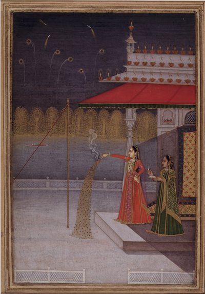 ليلة شاب بارات حوالي 1735-40 (ألوان مائية غير شفافة على ورق) بواسطة Gouvardhan (Attr. to)