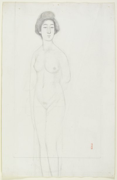 رسم صورة عارية عارية ، أوائل القرن العشرين بواسطة Goyo Hashiguchi