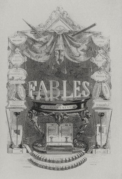 Fables de las Fountaine عنوان الصفحة بواسطة جراندفيل