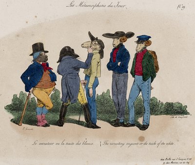 Les Metamorphoses du Jour, No. 19 (hand-coloured litho) بواسطة جراندفيل