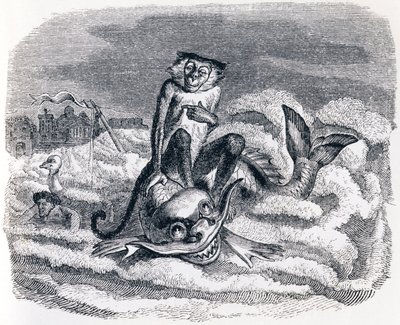 الحمار والدلفين (Le singe et le dauphin) - أساطير لافونتين بواسطة جراندفيل