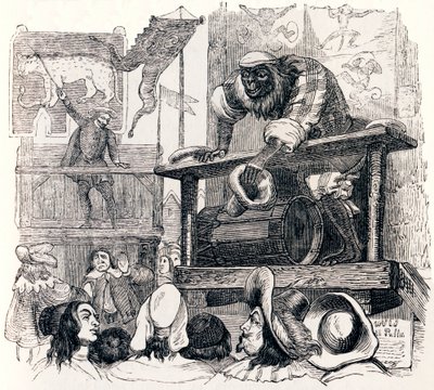 القرد والفهد (Le singe et le leopard) - أساطير لافونتين بواسطة جراندفيل