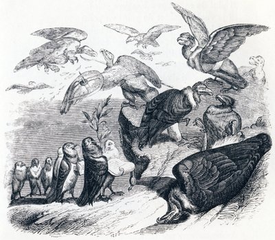 النسور والحمام - أساطير لافونتين بواسطة جراندفيل