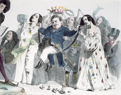 كاريكاتير هونور دي بلزاك (1799-1850) بواسطة جرانفيل