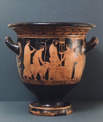 Attic vase by Kleophon painter, 5th century BC (red pottery) بواسطة اليونانية