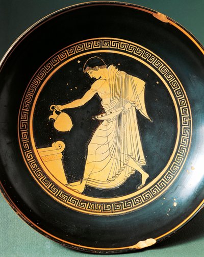 Kylix by Douris depicting youth near an altar, 6th century BC (pottery) بواسطة اليونانية
