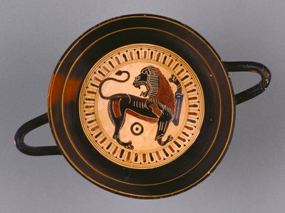 لاكونيان أسود الشكل Kylix المنسوب إلى رسام هانت ، c.540 قبل الميلاد (الطين) بواسطة اليونانية