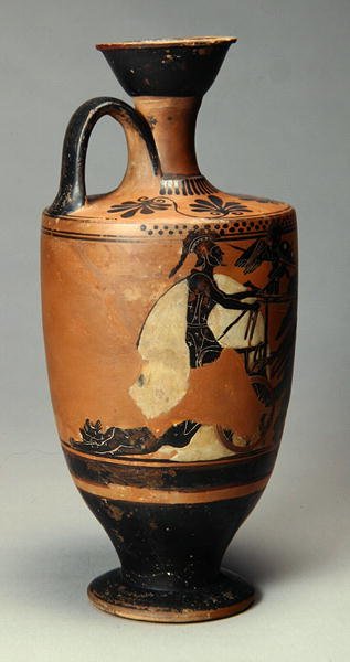 Lekythos مع أخيل وجسم هيكتور ، من أثينا ، 510-500 قبل الميلاد (خزفي) بواسطة اليونانية