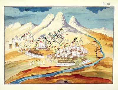 معركة في Rhachova ، اللوحة 16 من التاريخ التصويري لحرب الاستقلال اليونانية من قبل الجنرال ماكريجانيس بواسطة المدرسة اليونانية